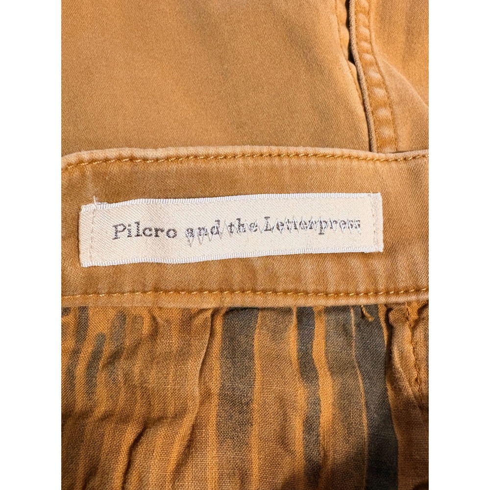 Pilcro and the Letterpress Anthropologie Button‎ Front Cargo Skirt Ochre Sz 00 - Picture 4 of 7